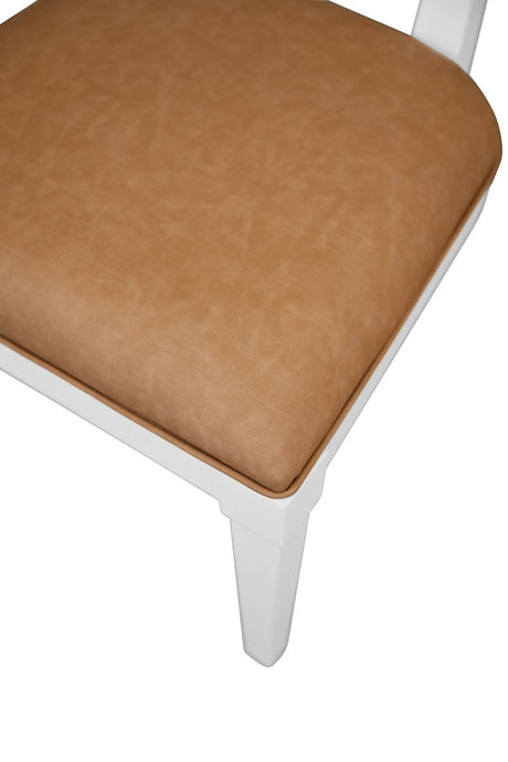 Hayden Camel Dining Chair | Worlds Away Bow Back Chair Seat View at Fig Linens and Home