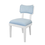 Hayden Light Blue Dining Chair | Worlds Away Bow Back Chair Angle View at Fig Linens and Home