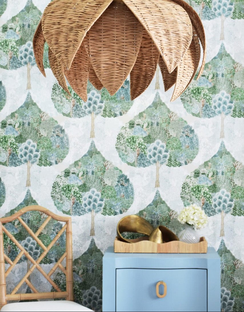 Helena Light Blue Side Table by Worlds Away | Bedside Chest at Fig Linens and Home - Lifestyle 2
