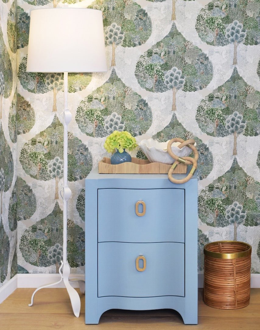 Helena Light Blue Side Table by Worlds Away | Bedside Chest at Fig Linens and Home - Lifestyle 1