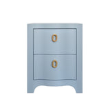 Helena Light Blue Side Table by Worlds Away | Bedside Chest at Fig Linens and Home - Front View