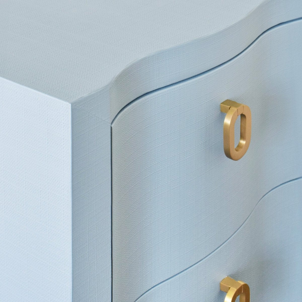 Helena Light Blue Side Table by Worlds Away | Bedside Chest at Fig Linens and Home - Detail View 2