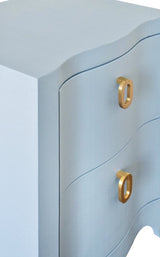 Helena Light Blue Side Table by Worlds Away | Bedside Chest at Fig Linens and Home - Detail View 1