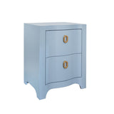 Helena Light Blue Side Table by Worlds Away | Bedside Chest at Fig Linens and Home - Angle View