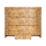 Henry Burlwood Demilune Chest by Worlds Away 35"H x 42"W x 20"D Burlwood at FIG LINENS AND HOME 2