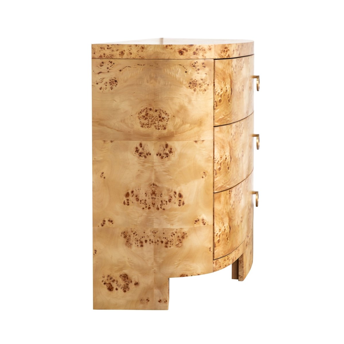 Henry Burlwood Demilune Chest by Worlds Away 35"H x 42"W x 20"D Burlwood at FIG LINENS AND HOME 5