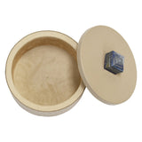 Holly Round Ivory Faux Leather Container by Worlds Away - Decorative Jars with Lids 2
