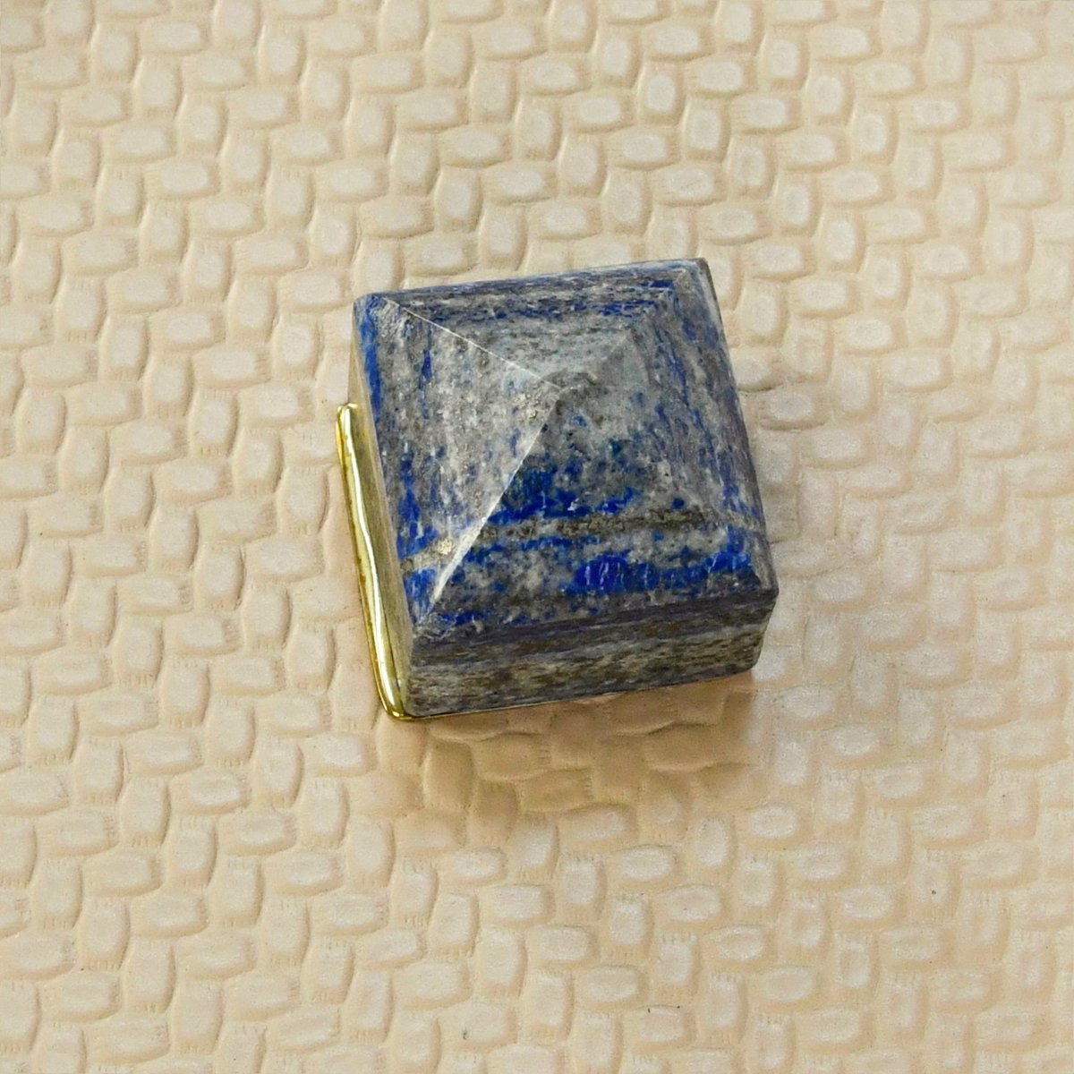 Holly Round Ivory Faux Leather Container by Worlds Away - Detail of Lid