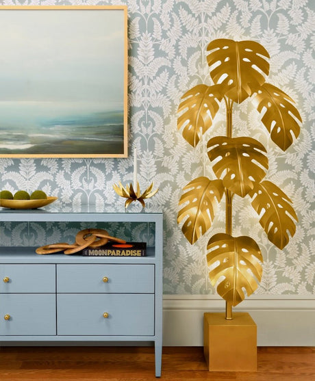 Worlds Away Iggy Monstera Tree Floor Lamp | Luxury Lighting at Fig Linens and Home - Lifestyle 3