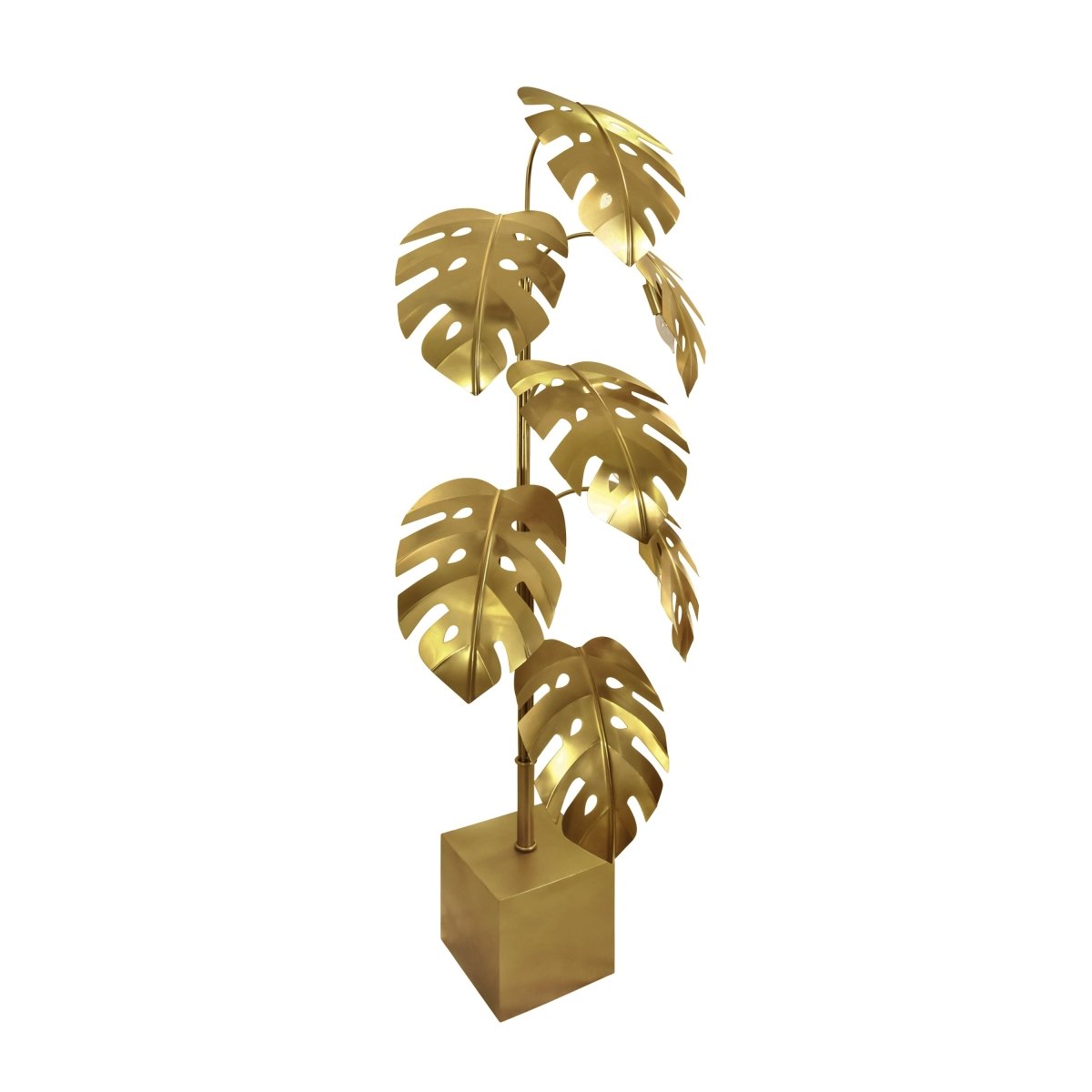 Worlds Away Iggy Monstera Tree Floor Lamp | Brass Finish Lighting at Fig Linens and Home 2