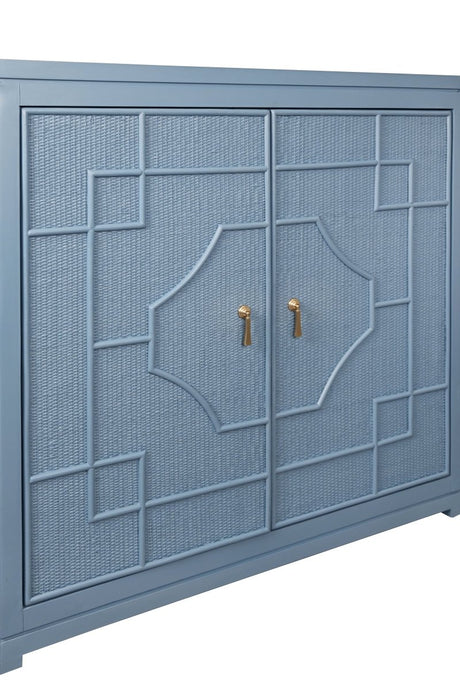 Isabel Capri Blue Buffet by Worlds Away | Cabinets & Sideboards at Fig Linens and Home - Detail 3