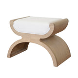 Janna Curved Base Cerused Oak Stool by Worlds Away at Fig Linens and Home - Angle View