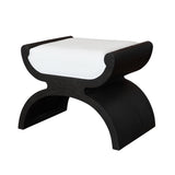 Janna Curved Base Stool in Espresso Oak by Worlds Away at Fig Linens and Home - Angle View