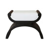 Janna Curved Base Stool in Espresso Oak by Worlds Away at Fig Linens and Home - Front View