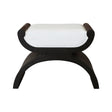 Janna Curved Base Stool in Espresso Oak by Worlds Away at Fig Linens and Home - Front View