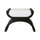 Janna Curved Base Stool in Espresso Oak by Worlds Away at Fig Linens and Home - Front View