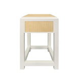 Jean Natural Grasscloth Side Table by Worlds Away at Fig Linens and Home 1 - Nightstand Side View