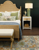 Jean Natural Grasscloth Side Table by Worlds Away at Fig Linens and Home - Lifestyle