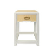 Jean Natural Grasscloth Side Table by Worlds Away at Fig Linens and Home 1 - Nightstand Front View