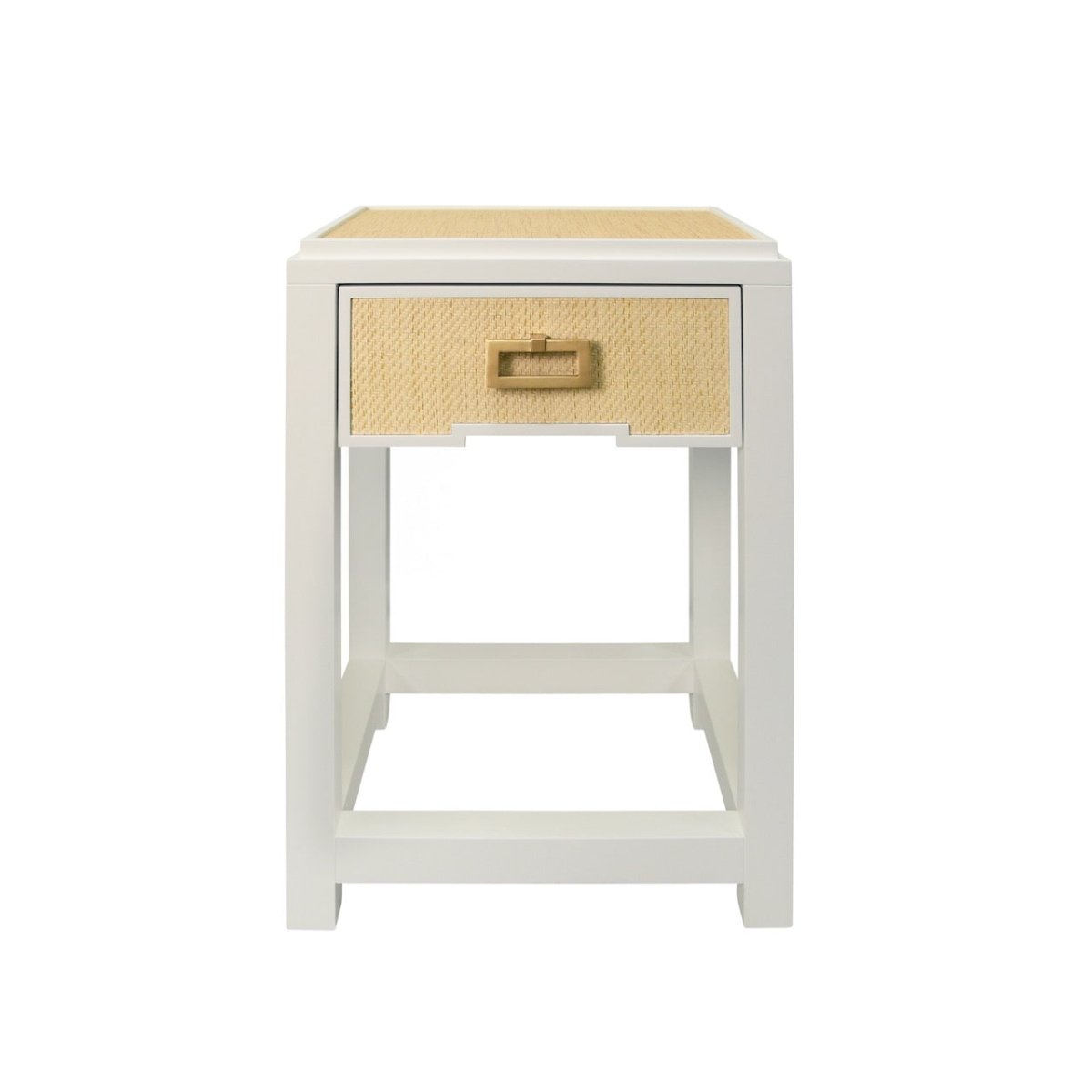 Jean Natural Grasscloth Side Table by Worlds Away at Fig Linens and Home 1 - Nightstand Front View