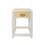 Jean Natural Grasscloth Side Table by Worlds Away at Fig Linens and Home 1 - Nightstand Front View
