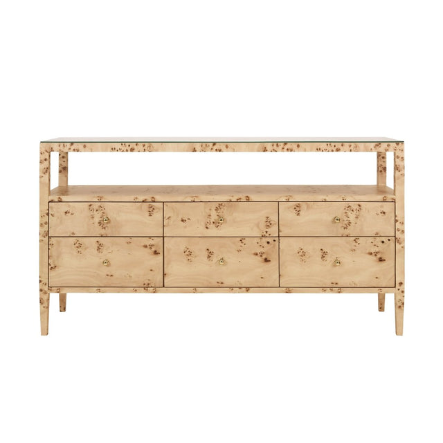 Jordan Burlwood Buffet Cabinet by Worlds Away at Fig Linens and Home - Front View
