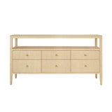 Jordan Natural Buffet Cabinet by Worlds Away | 6-Drawer Console Table at Fig Linens and Home 1