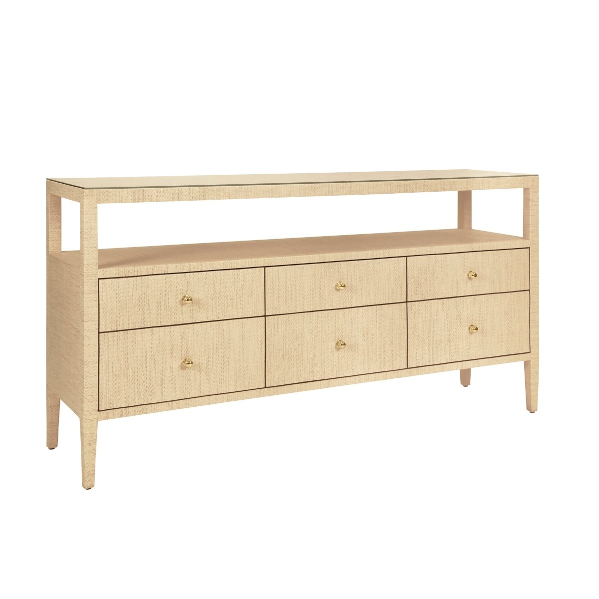 Jordan Natural Buffet Cabinet by Worlds Away | 6-Drawer Console Table at Fig Linens and Home 3