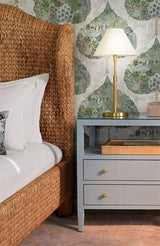 Jovi Queen Bed by Worlds Away at Fig Linens and Home | Coastal Winged Headboard Bed - Lifestyle 1