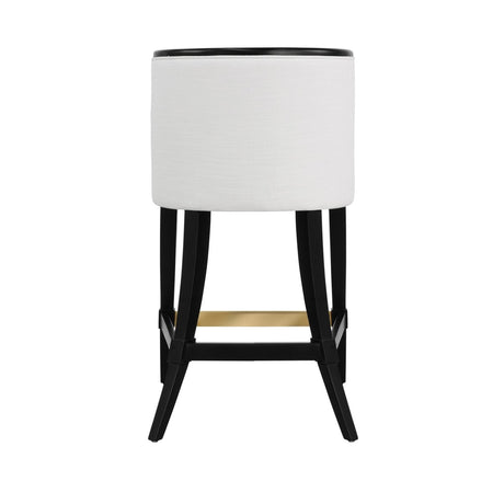 Keaton Black Counter Stool by Worlds Away | Kitchen and Bar Stool Back View