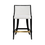 Keaton Black Counter Stool by Worlds Away | Kitchen and Bar Stool Front View