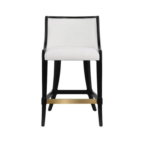 Keaton Black Counter Stool by Worlds Away | Kitchen and Bar Stool Front View