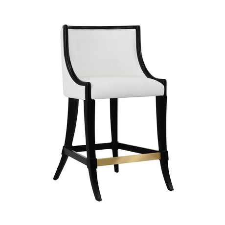 Keaton Black Counter Stool by Worlds Away | Kitchen and Bar Stool Angle View