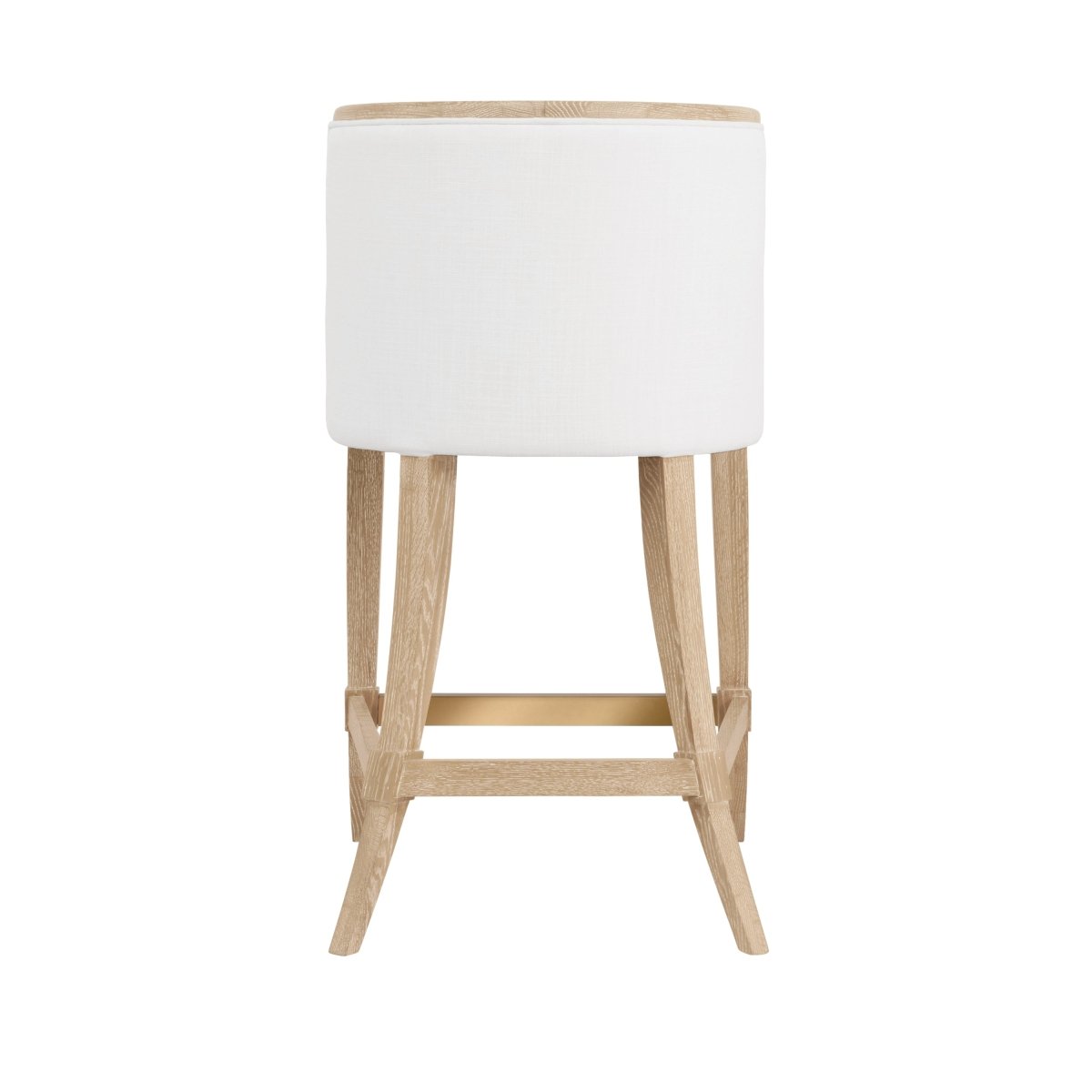 Keaton Cerused Oak Counter Stool by Worlds Away | Kitchen and Bar Seating Back View