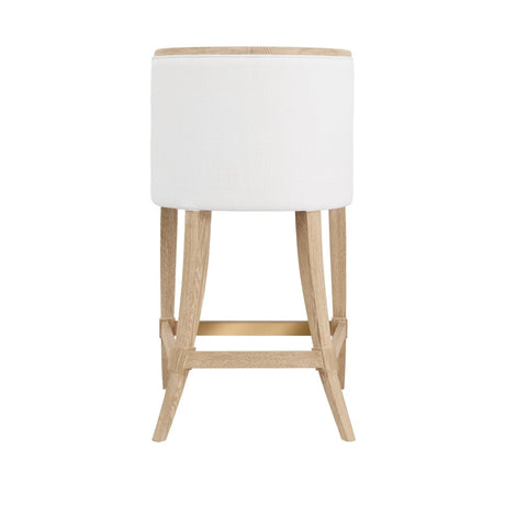 Keaton Cerused Oak Counter Stool by Worlds Away | Kitchen and Bar Seating Back View