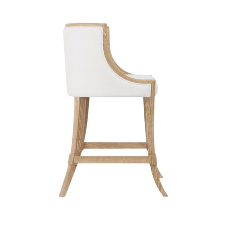 Keaton Cerused Oak Counter Stool by Worlds Away | Kitchen and Bar Seating Side View