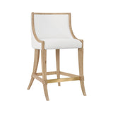 Keaton Cerused Oak Counter Stool by Worlds Away | Kitchen and Bar Seating Angle View
