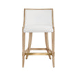Keaton Cerused Oak Counter Stool by Worlds Away | Kitchen and Bar Seating Front View