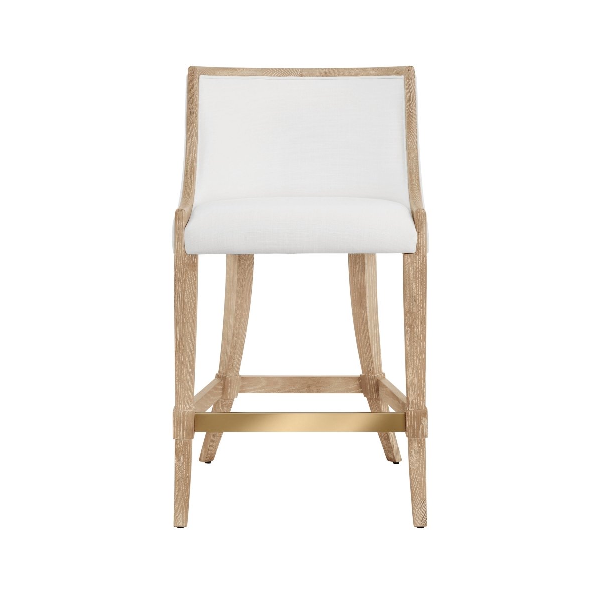 Keaton Cerused Oak Counter Stool by Worlds Away | Kitchen and Bar Seating Front View