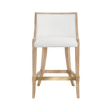 Keaton Cerused Oak Counter Stool by Worlds Away | Kitchen and Bar Seating Front View