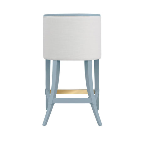 Keaton Light Blue Counter Stool by Worlds Away | Kitchen and Bar Stool Back View