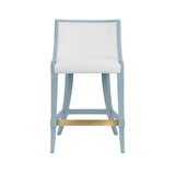 Keaton Light Blue Counter Stool by Worlds Away | Kitchen and Bar Stool Front View