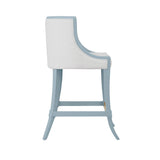Keaton Light Blue Counter Stool by Worlds Away | Kitchen and Bar Stool Side View