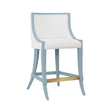 Keaton Light Blue Counter Stool by Worlds Away | Kitchen and Bar Stool Angle View