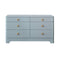 Kilmer Light Blue Cabinet by Worlds Away at Fig Linens and Home - Front of 6-Drawer Dresser