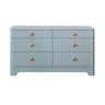 Kilmer Light Blue Cabinet by Worlds Away at Fig Linens and Home - Front of 6-Drawer Dresser