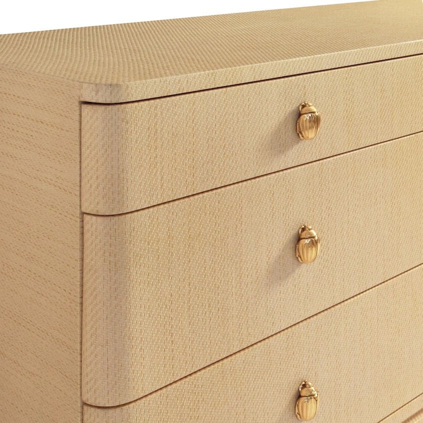 Kilmer Natural 6-Drawer Dresser | Worlds Away Chest at Fig Linens and Home - Hardware View