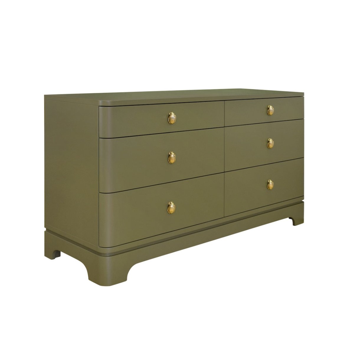 Kilmer Olive Green Cabinet by Worlds Away at Fig Linens and Home - Dresser Angle View