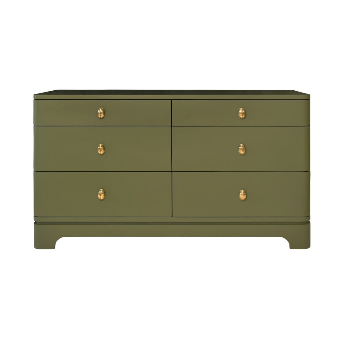 Kilmer Olive Green Cabinet by Worlds Away at Fig Linens and Home - Dresser Front View