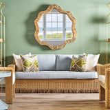 Komodo Nataural Rattan Wall Mirror by Worlds Away | Lifestyle 3 at Fig Linens and Home